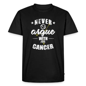 Signe du zodiaque Ne jamais se disputer avec un Cancer Cancer - T-shirt Premium bio Homme - noir - Devant - Nico (187cm)