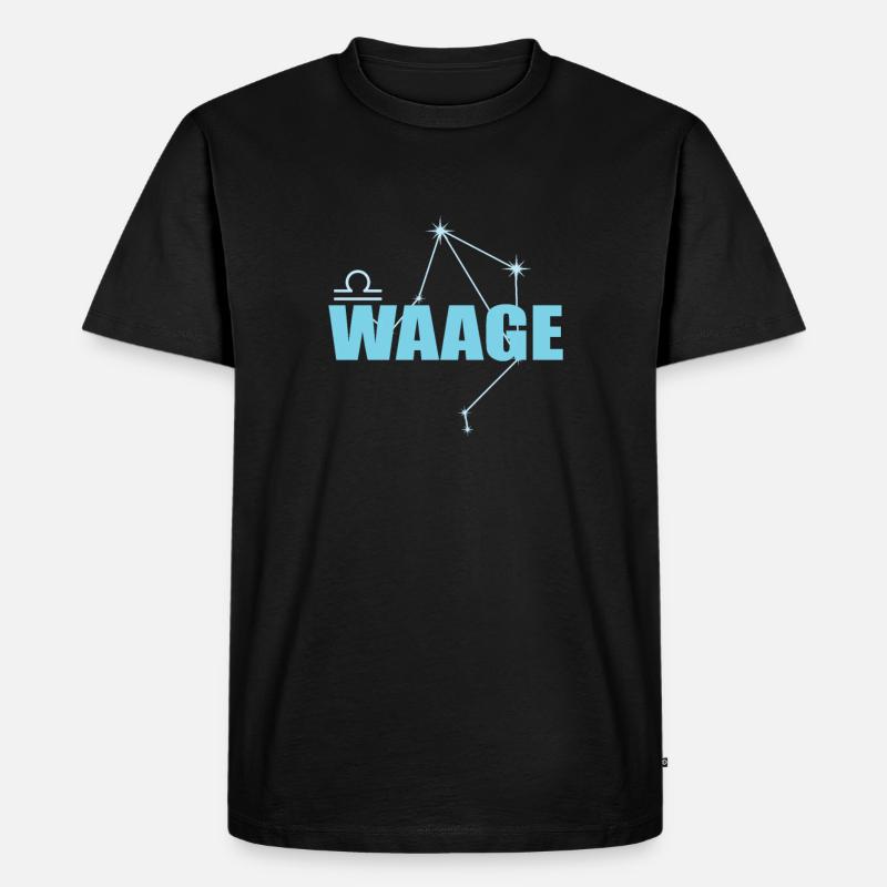 Waage Sternzeichen Libra Sternbild - Männer Premium Bio T-Shirt - Schwarz