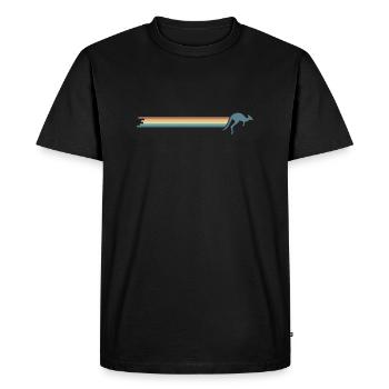 Kangaroo with stripes Australia Outback - Men's Premium Organic T-Shirt - black - Front - Nico (187cm)