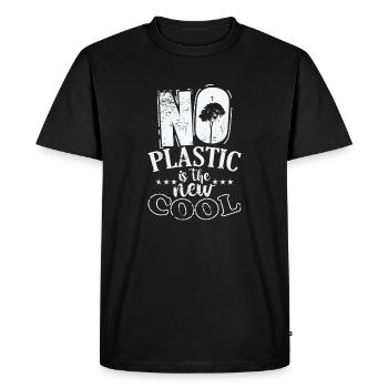 No Plastic est la nouvelle planète Terre cool - T-shirt Premium bio Homme - noir - Devant - Nico (187cm)
