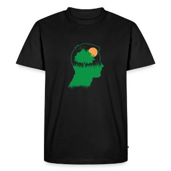 Pensez à l’environnement et à la nature Planète Terre - T-shirt Premium bio Homme - noir - Devant - Nico (187cm)