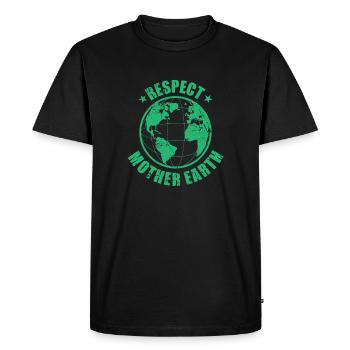 Respect Mère Terre Nature Planète Terre - T-shirt Premium bio Homme - noir - Devant - Nico (187cm)