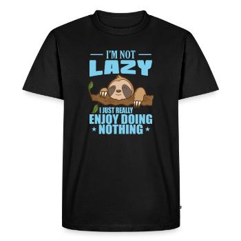 Je ne suis pas paresseux, j’aime vraiment ne rien faire - T-shirt Premium bio Homme - noir - Devant - Nico (187cm)