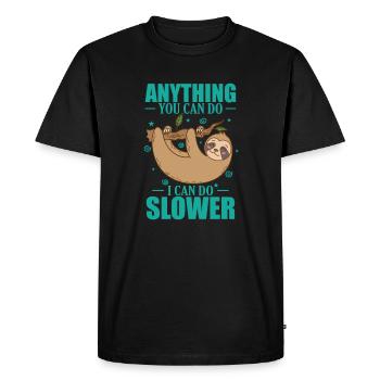 Tout ce que vous pouvez faire, je peux le faire Sslow Sloth - T-shirt Premium bio Homme - noir - Devant - Nico (187cm)