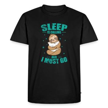 Le sommeil appelle et je dois aller paresseux - T-shirt Premium bio Homme - noir - Devant - Nico (187cm)
