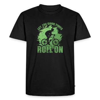 Let The Good Times Roll on Cycling - Men's Premium Organic T-Shirt - black - Front - Nico (187cm)