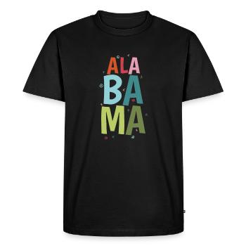 Alabama State America USA - Men's Premium Organic T-Shirt - black - Front - Nico (187cm)