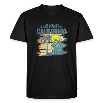 Californie Los Angeles Summer Paradise États-Unis - T-shirt Premium bio Homme - noir - Devant - Nico (187cm)