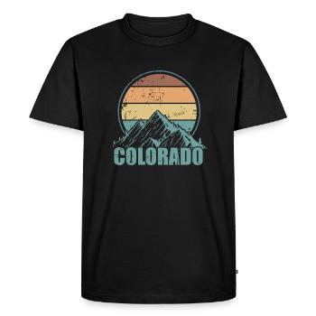 Colorado avec montagnes USA Amérique - T-shirt Premium bio Homme - noir - Devant - Nico (187cm)