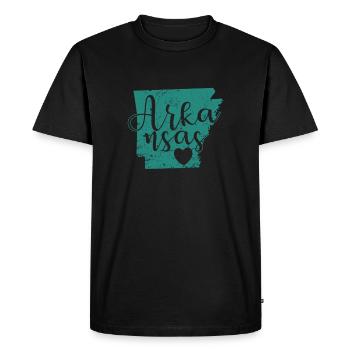 Arkansas Carte Contour USA Amérique - T-shirt Premium bio Homme - noir - Devant - Nico (187cm)