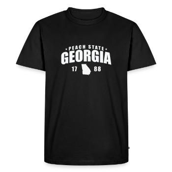 Georgia Peach State1788 USA America - Men's Premium Organic T-Shirt - black - Front - Nico (187cm)
