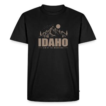 Idaho Gem des montagnes USA Amérique - T-shirt Premium bio Homme - noir - Devant - Nico (187cm)