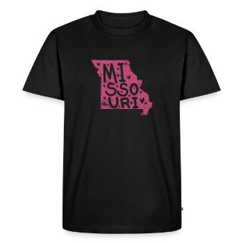 Missouri Carte Contour USA Amérique - T-shirt Premium bio Homme - noir - Devant - Nico (187cm)