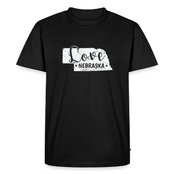 Nebraska Love USA Amérique - T-shirt Premium bio Homme - noir - Devant - Nico (187cm)