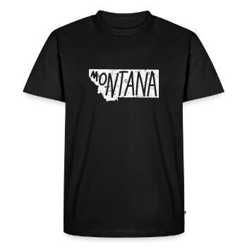 Montana Carte Contour États-Unis États-Unis Amérique - T-shirt Premium bio Homme - noir - Devant - Nico (187cm)