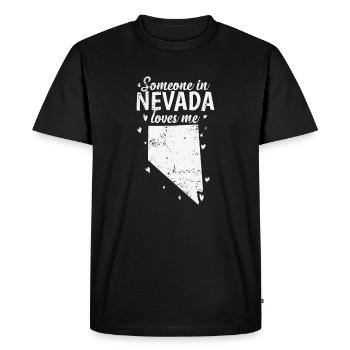 Nevada Someone in Nevada loves Me USA America - Men's Premium Organic T-Shirt - black - Front - Nico (187cm)