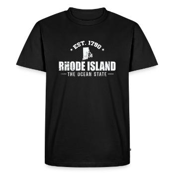Rhode Island Est. 1790 The Ocean State USA - Men's Premium Organic T-Shirt - black - Front - Nico (187cm)