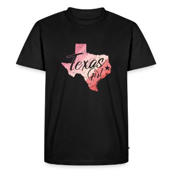 Texas Girl Map Outline USA Amérique - T-shirt Premium bio Homme - noir - Devant - Nico (187cm)