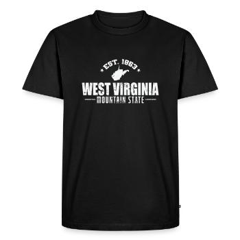 Virginie-Occidentale 1863 Mountain State États-Unis - T-shirt Premium bio Homme - noir - Devant - Nico (187cm)