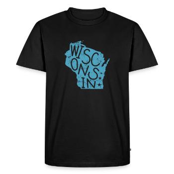 Wisconsin États-Unis Amérique État - T-shirt Premium bio Homme - noir - Devant - Nico (187cm)