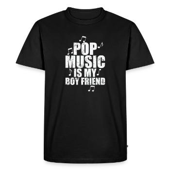 Pop Music is my Boyfriend Singer Stars - Men's Premium Organic T-Shirt - black - Front - Nico (187cm)