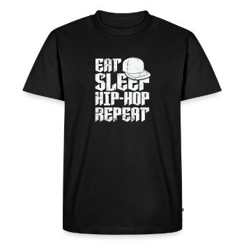 Manger dormir Hip-Hop Répéter Musique Genre Rap - T-shirt Premium bio Homme - noir - Devant - Nico (187cm)