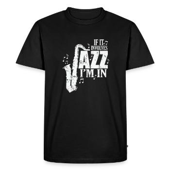 S’il s’agit de Jazz je suis en Saxophone Musique - T-shirt Premium bio Homme - noir - Devant - Nico (187cm)