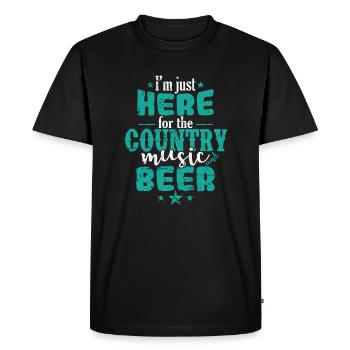 Je suis juste ici pour la musique country et Beer USA - T-shirt Premium bio Homme - noir - Devant - Nico (187cm)