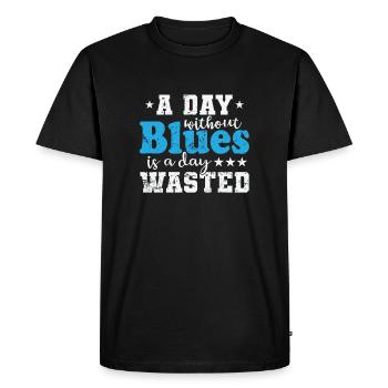 Une journée sans blues est une journée perdue Musique - T-shirt Premium bio Homme - noir - Devant - Nico (187cm)