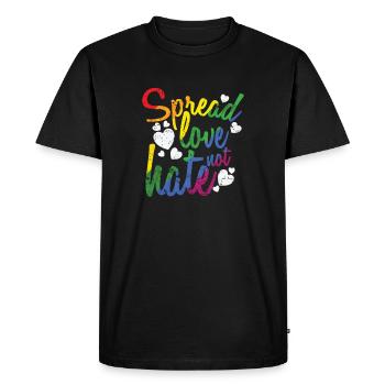Répandez l’amour et ne détestez pas LGBT Rainbow - T-shirt Premium bio Homme - noir - Devant - Nico (187cm)