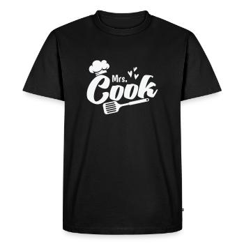 Mme Cook avec chapeau de chef et spatule - T-shirt Premium bio Homme - noir - Devant - Nico (187cm)