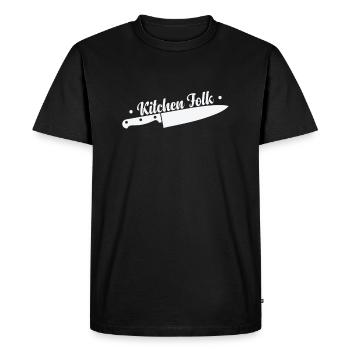Cuisine Folk Couteaux de cuisine Cuisiner Passe-temps - T-shirt Premium bio Homme - noir - Devant - Nico (187cm)