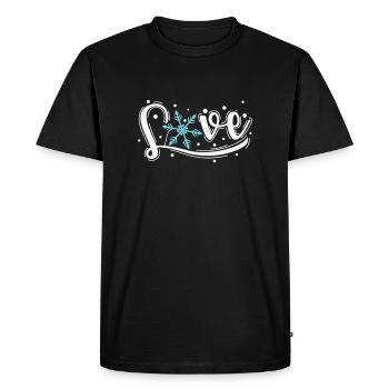 J’adore flocon de neige saison hivernale Toboggan - T-shirt Premium bio Homme - noir - Devant - Nico (187cm)