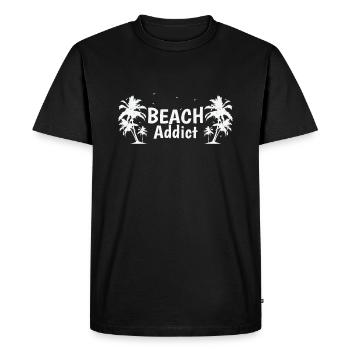 Beach Addict Plant Beach Holiday - Men's Premium Organic T-Shirt - black - Front - Nico (187cm)
