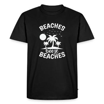 Beaches Booze Beaches Tree Palm Holidays - Men's Premium Organic T-Shirt - black - Front - Nico (187cm)