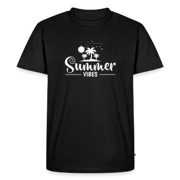 Summer Vibes Palm Holiday Beach - T-shirt Premium bio Homme - noir - Devant - Nico (187cm)