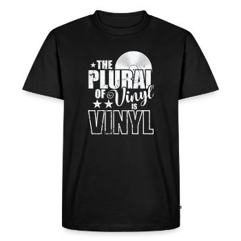 Le pluriel de vinyle est VINYL Record - T-shirt Premium bio Homme - noir - Devant - Nico (187cm)