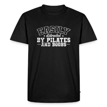 Easily Distracted by Pilates and Boobs - Men's Premium Organic T-Shirt - black - Front - Nico (187cm)
