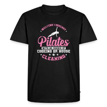 Weekand Forecast Pilates no Cooking no Cleaning - Men's Premium Organic T-Shirt - black - Front - Nico (187cm)