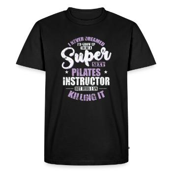 Pilates Life Fitness Powerhouse - Men's Premium Organic T-Shirt - black - Front - Nico (187cm)