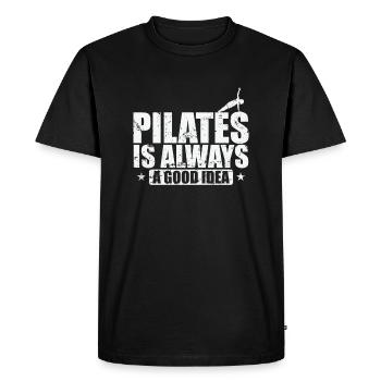 Pilates is always a good Idea Powerhouse - Men's Premium Organic T-Shirt - black - Front - Nico (187cm)