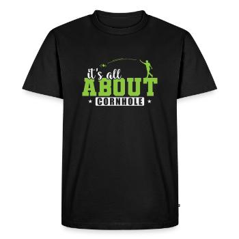 Tout tourne autour de Cornhole Game Hobby - T-shirt Premium bio Homme - noir - Devant - Nico (187cm)