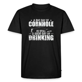 Bad Day of Cornhole est toujours un bon jour de boisson - T-shirt Premium bio Homme - noir - Devant - Nico (187cm)