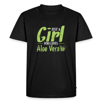 Juste une fille qui aime la plante médicinale d’Aloe Vera - T-shirt Premium bio Homme - noir - Devant - Nico (187cm)