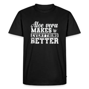 L’Aloe Vera rend tout meilleur végétal - T-shirt Premium bio Homme - noir - Devant - Nico (187cm)
