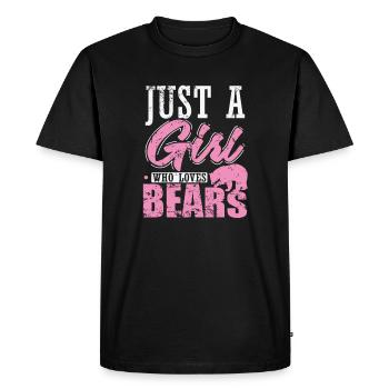 Just a Girls Who Loves Bears Forest Animal - Men's Premium Organic T-Shirt - black - Front - Nico (187cm)