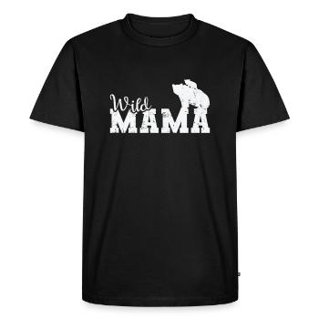 Mama sauvage Ours animal forestier - T-shirt Premium bio Homme - noir - Devant - Nico (187cm)