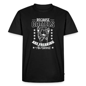Because Camels are freaking Awesome humps - Men's Premium Organic T-Shirt - black - Front - Nico (187cm)