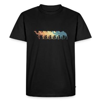 Chameaux Animaux Dromadaires Désert Animal - T-shirt Premium bio Homme - noir - Devant - Nico (187cm)