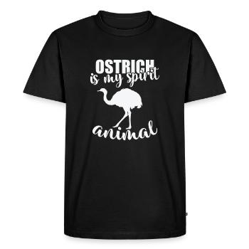 L’autruche est mon animal spirituel Vogel Strauss - T-shirt Premium bio Homme - noir - Devant - Nico (187cm)